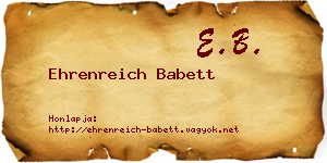 Ehrenreich Babett névjegykártya